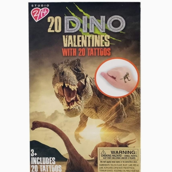 NIB | 20 🦖 Dino Tattoo Valentine's 🦕 - Picture 1 of 16